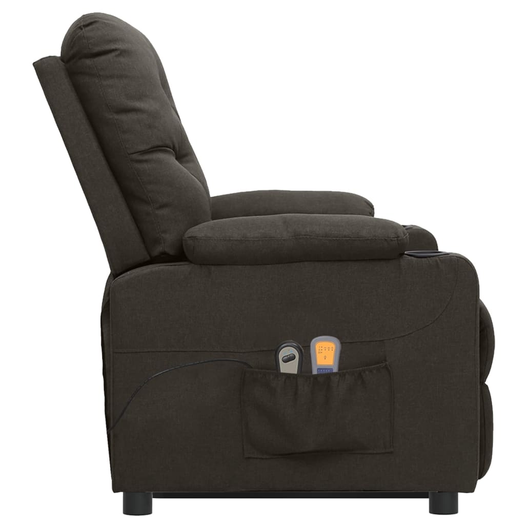 Poltrona de massagens tecido cinzento-acastanhado