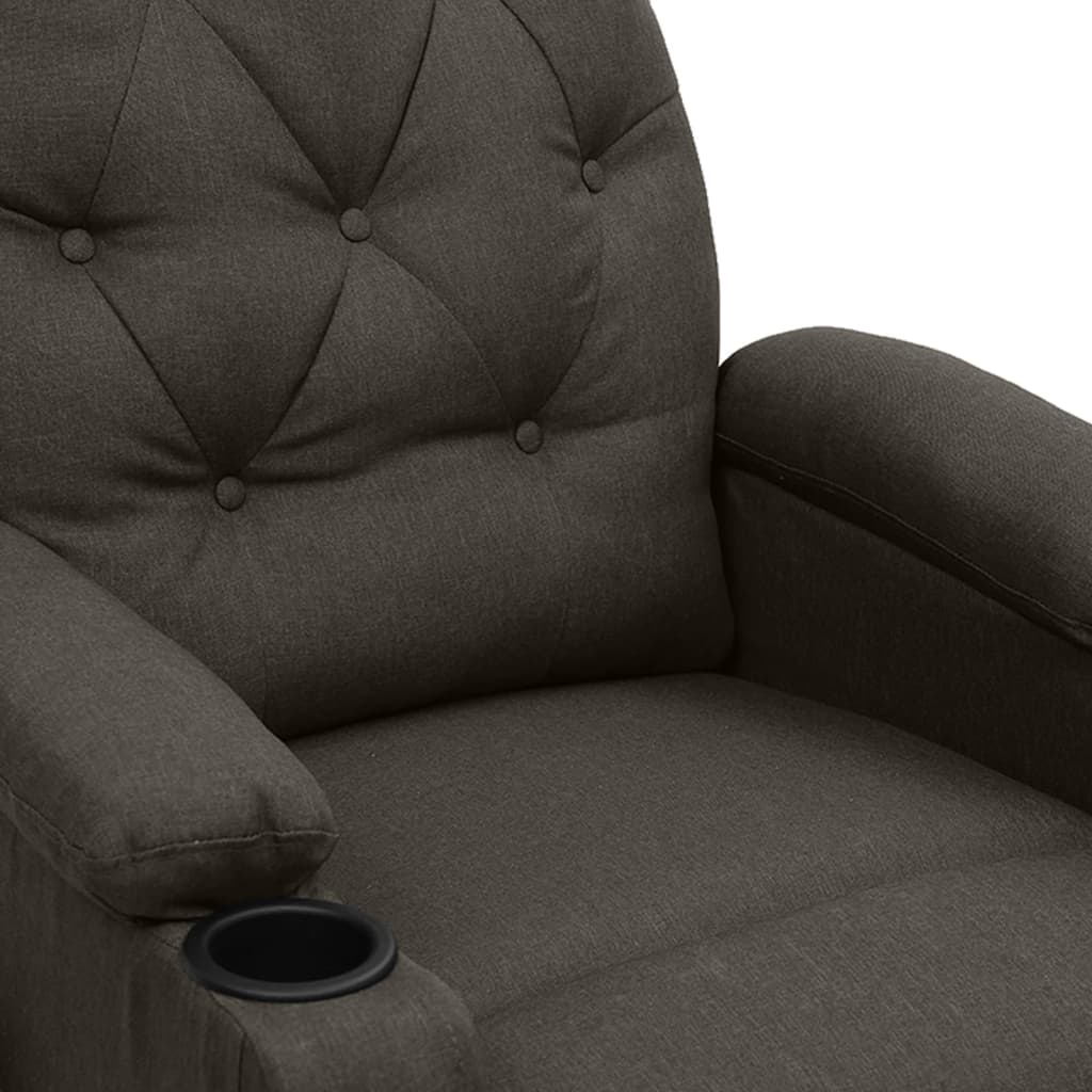 Poltrona de massagens tecido cinzento-acastanhado