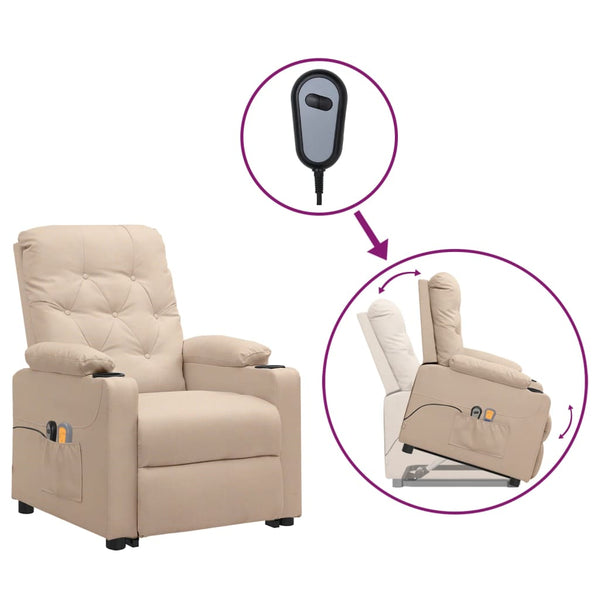 Poltrona de massagens tecido cor creme