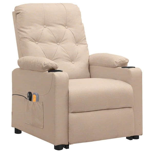 Poltrona de massagens tecido cor creme