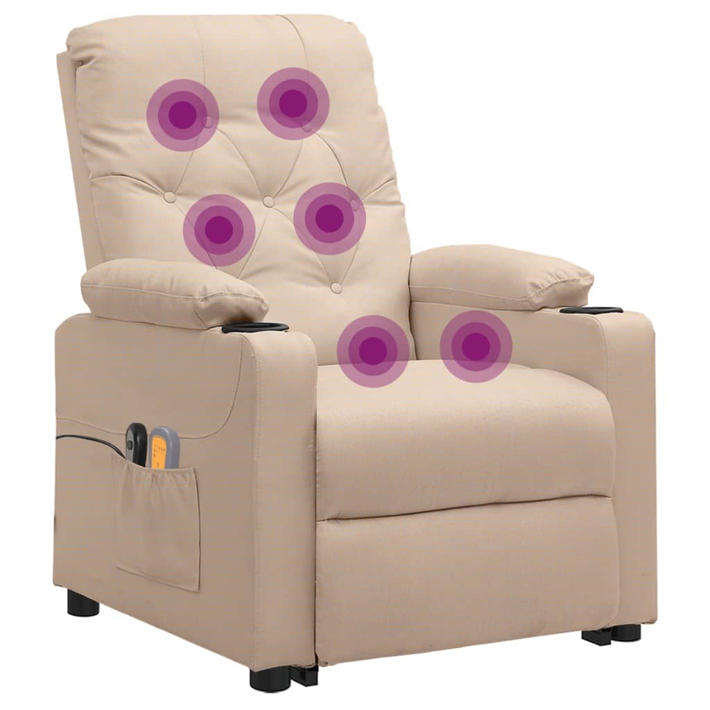 Poltrona de massagens tecido cor creme