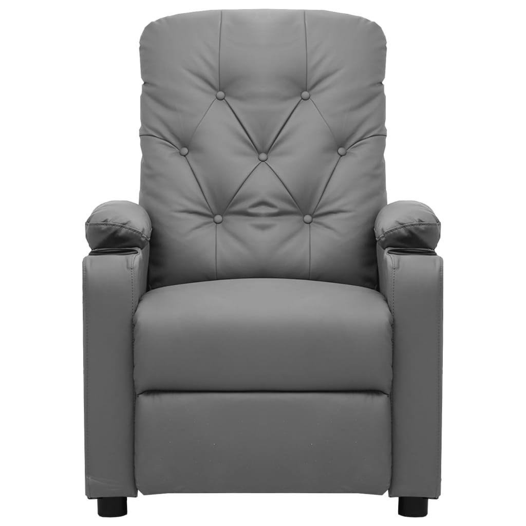 Poltrona elevatória couro artificial cinzento