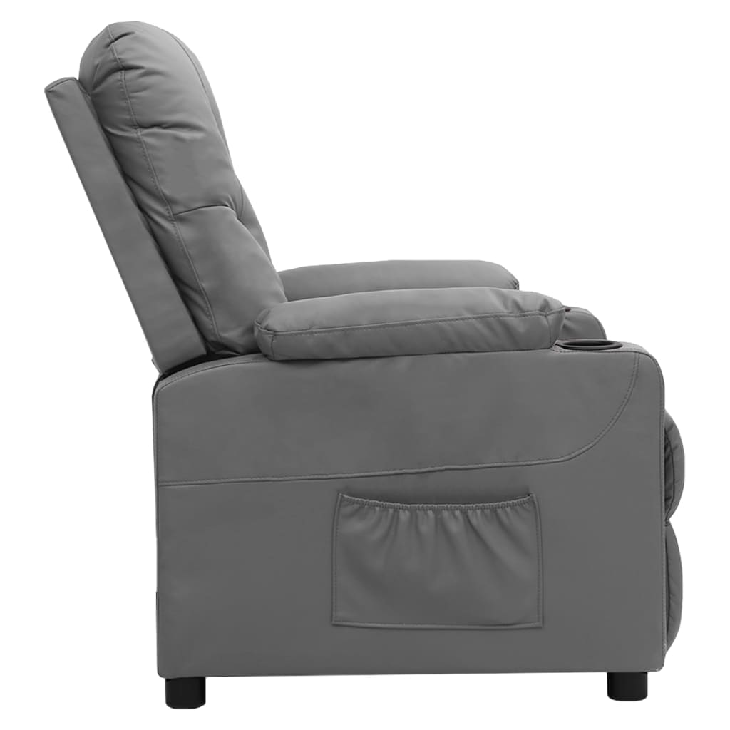 Poltrona elevatória couro artificial cinzento