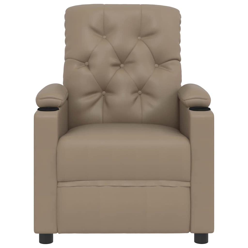 Poltrona de massagens elevatória couro artificial cappuccino