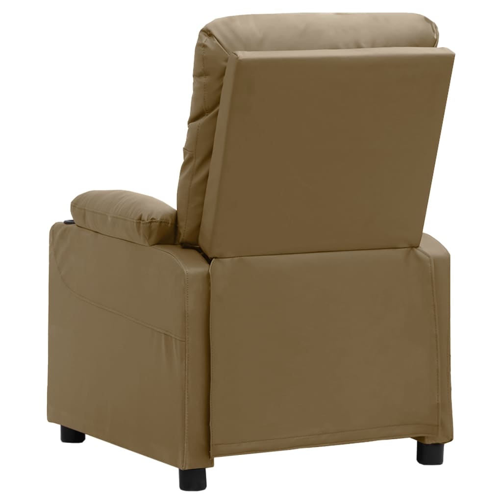 Poltrona de massagens elevatória couro artificial cappuccino