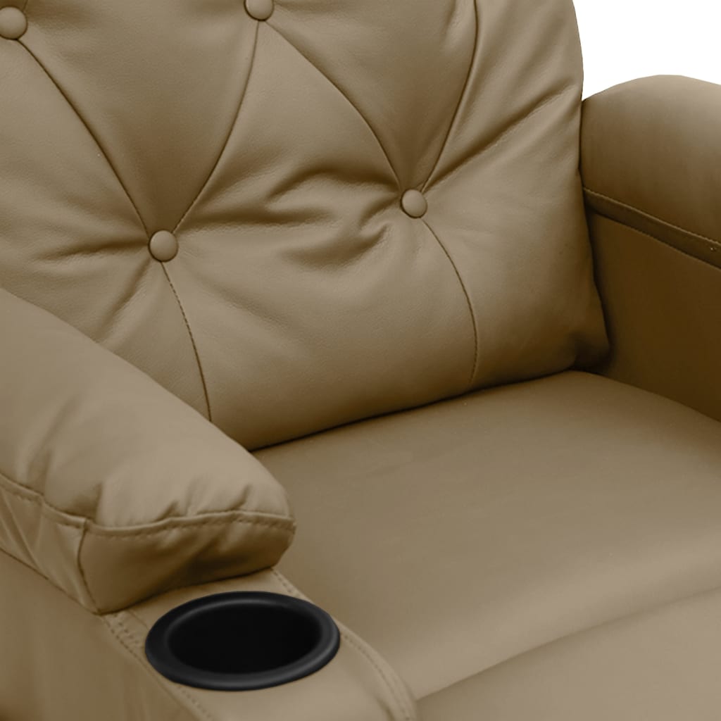 Poltrona de massagens elevatória couro artificial cappuccino