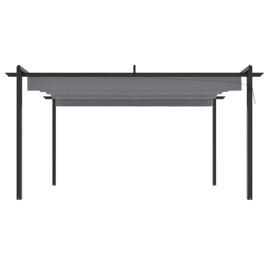 Gazebo de jardim com telhado retrátil 4x3 m antracite