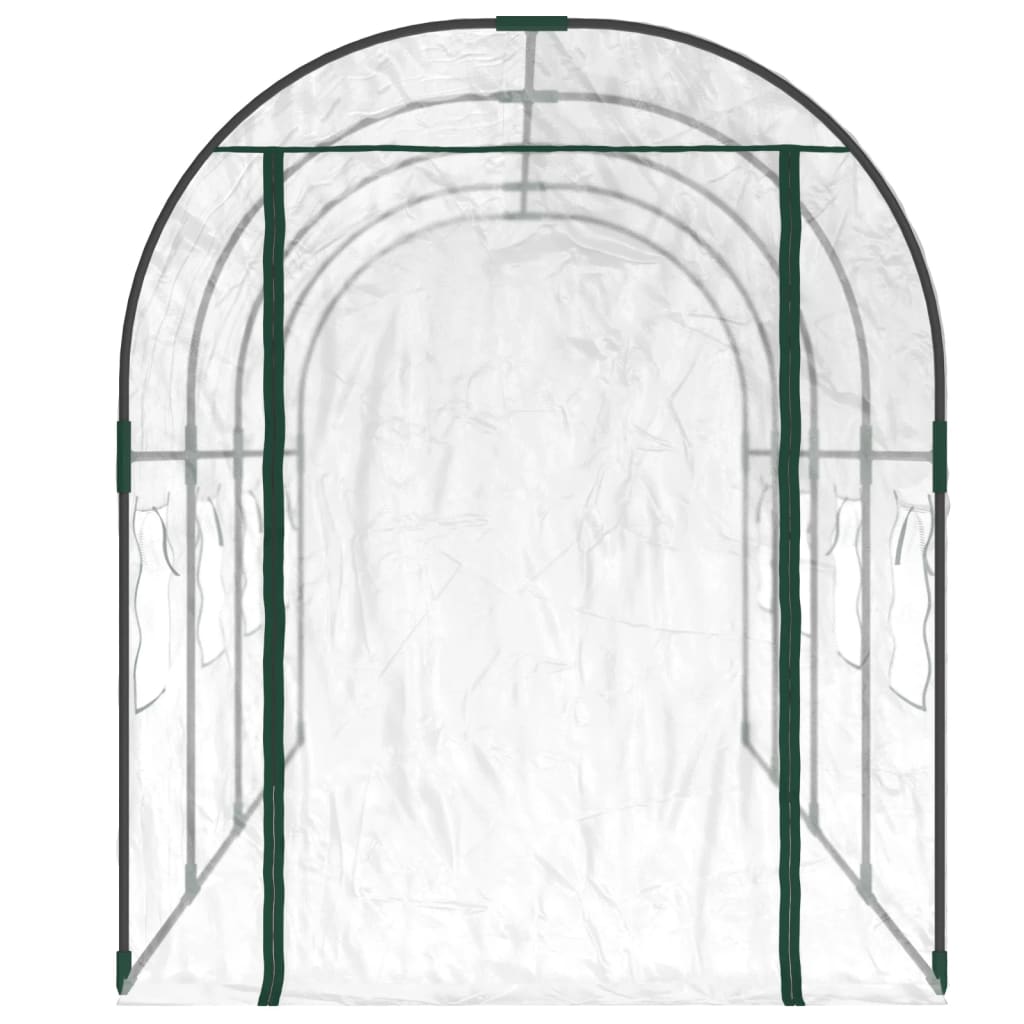 Estufa 160x400x190 cm PVC e aço revestido a pó transparente