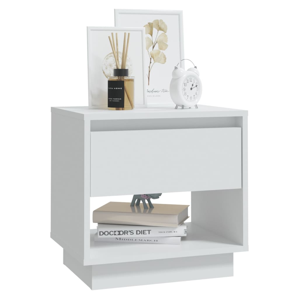 Mesas de cabeceira 2 pcs 45x34x44 cm contraplacado branco