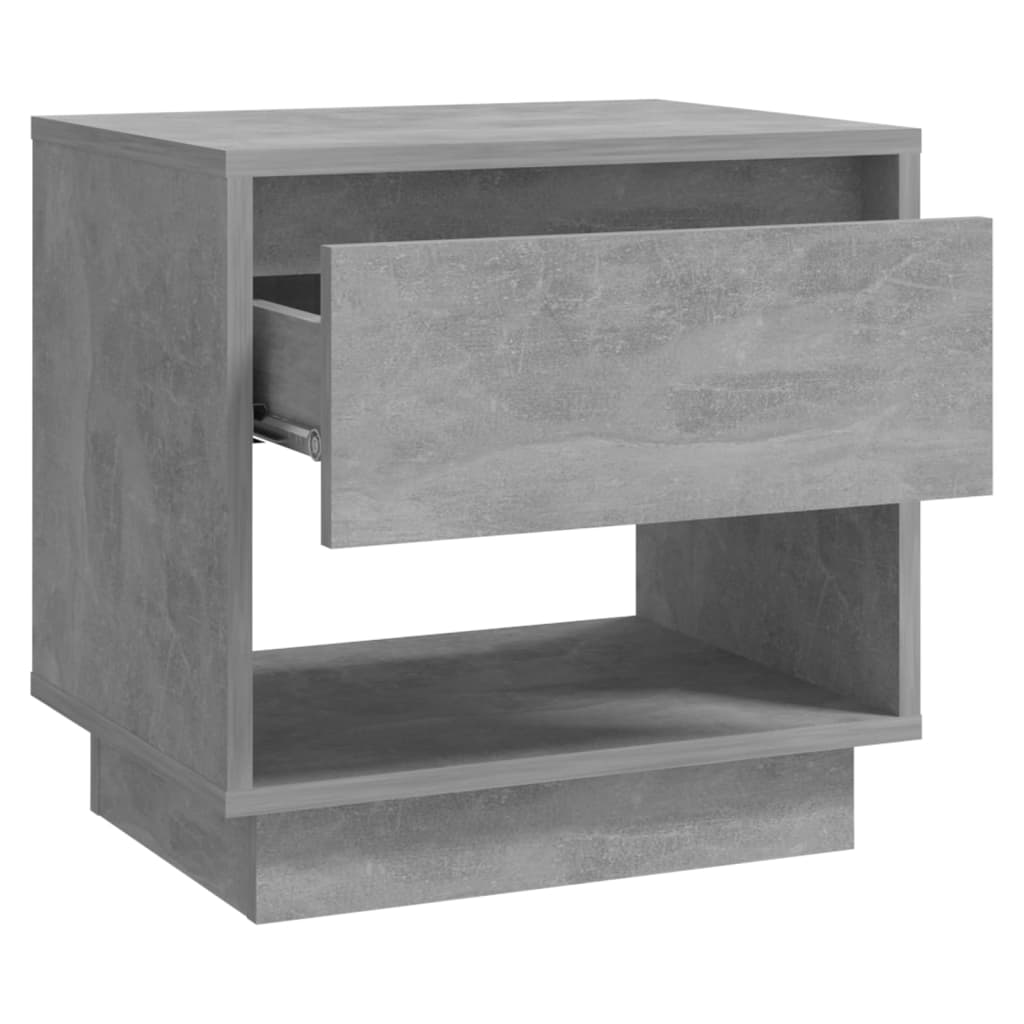 Mesas cabeceira 2pcs 45x34x44cm derivados madeira cinza-cimento
