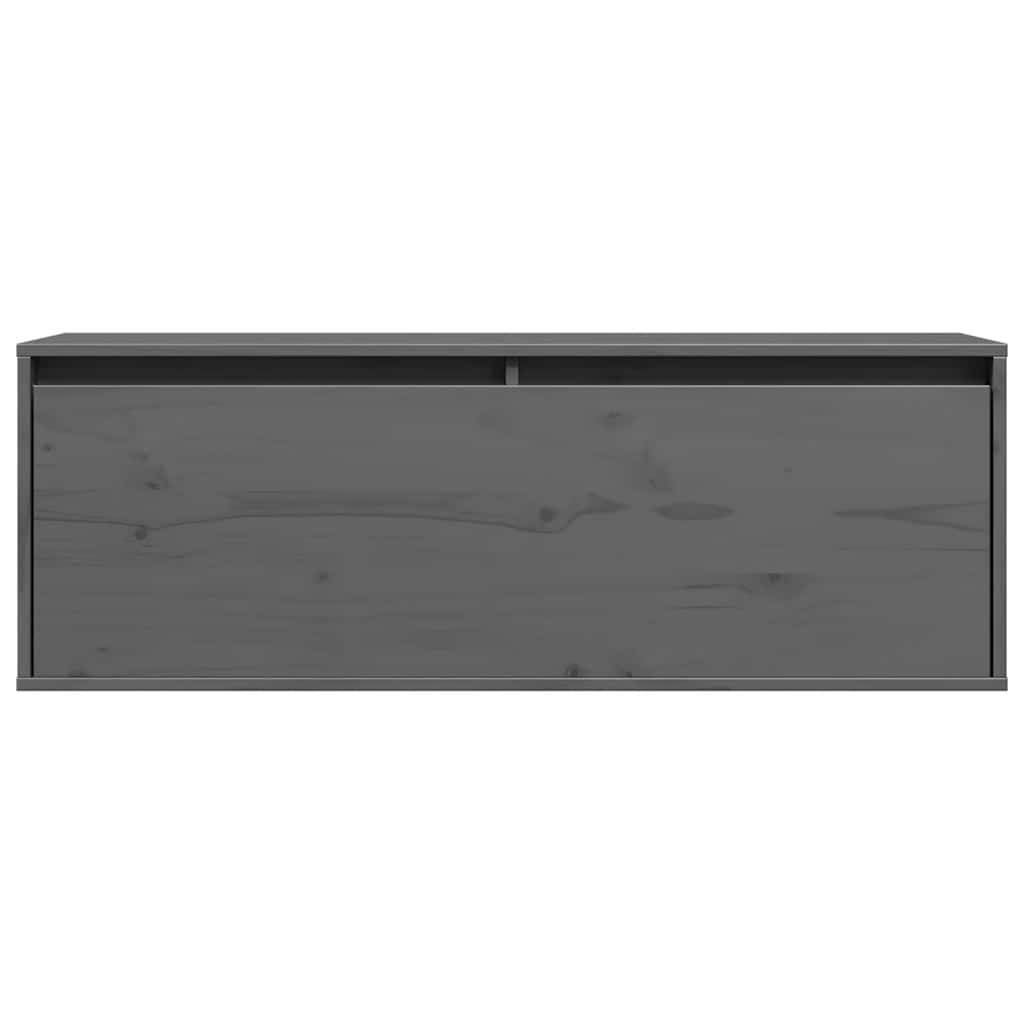 Armário de parede 100x30x35 cm madeira de pinho maciça cinza