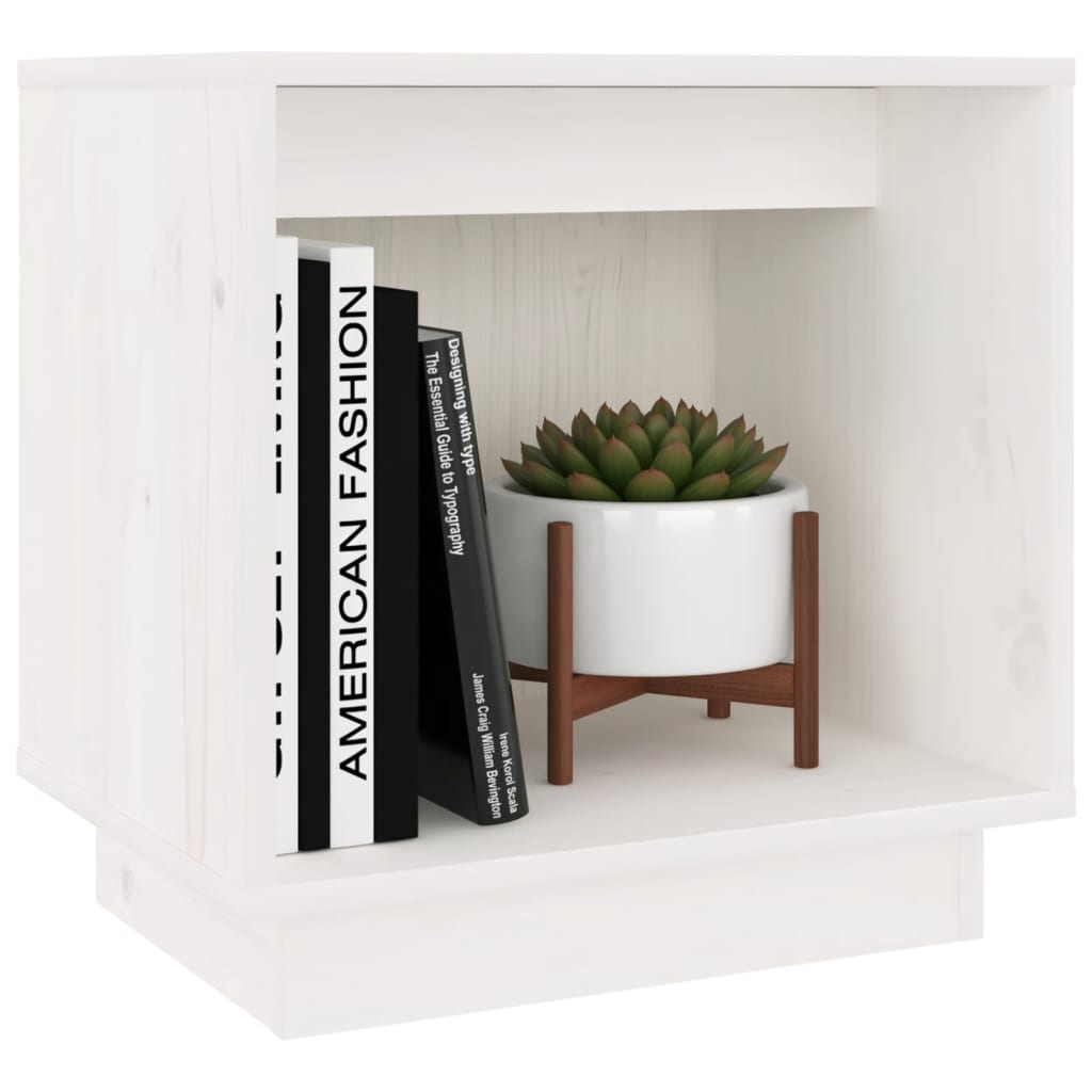Mesas de cabeceira 2 pcs 40x30x40 cm pinho maciço branco
