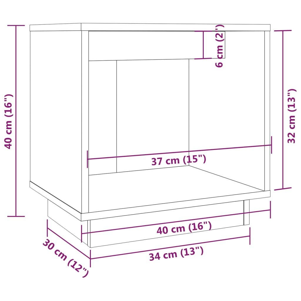 Mesas de cabeceira 2 pcs 40x30x40 cm pinho maciço branco