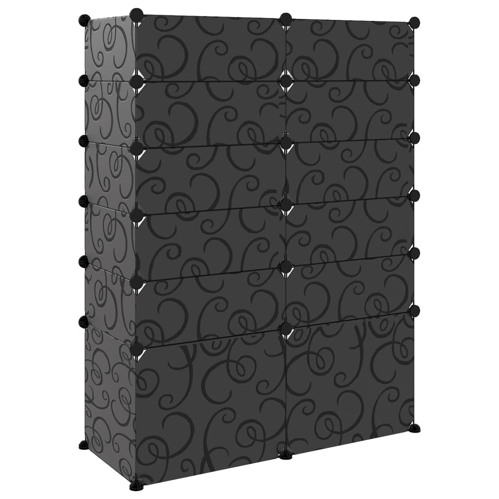 Sapateira 94x37x125 cm PP preto