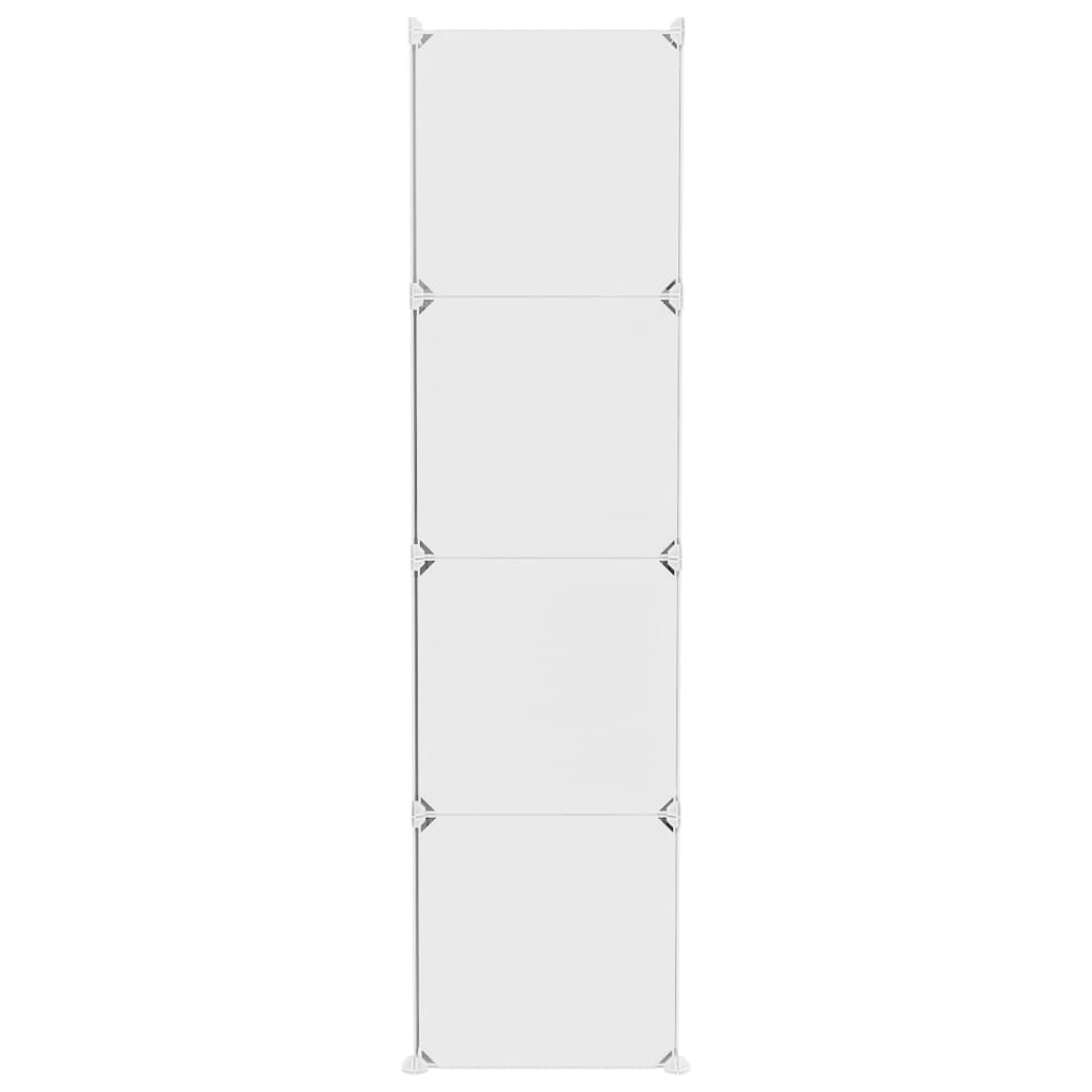 Armário de arrumação infantil com 10 cubos PP branco