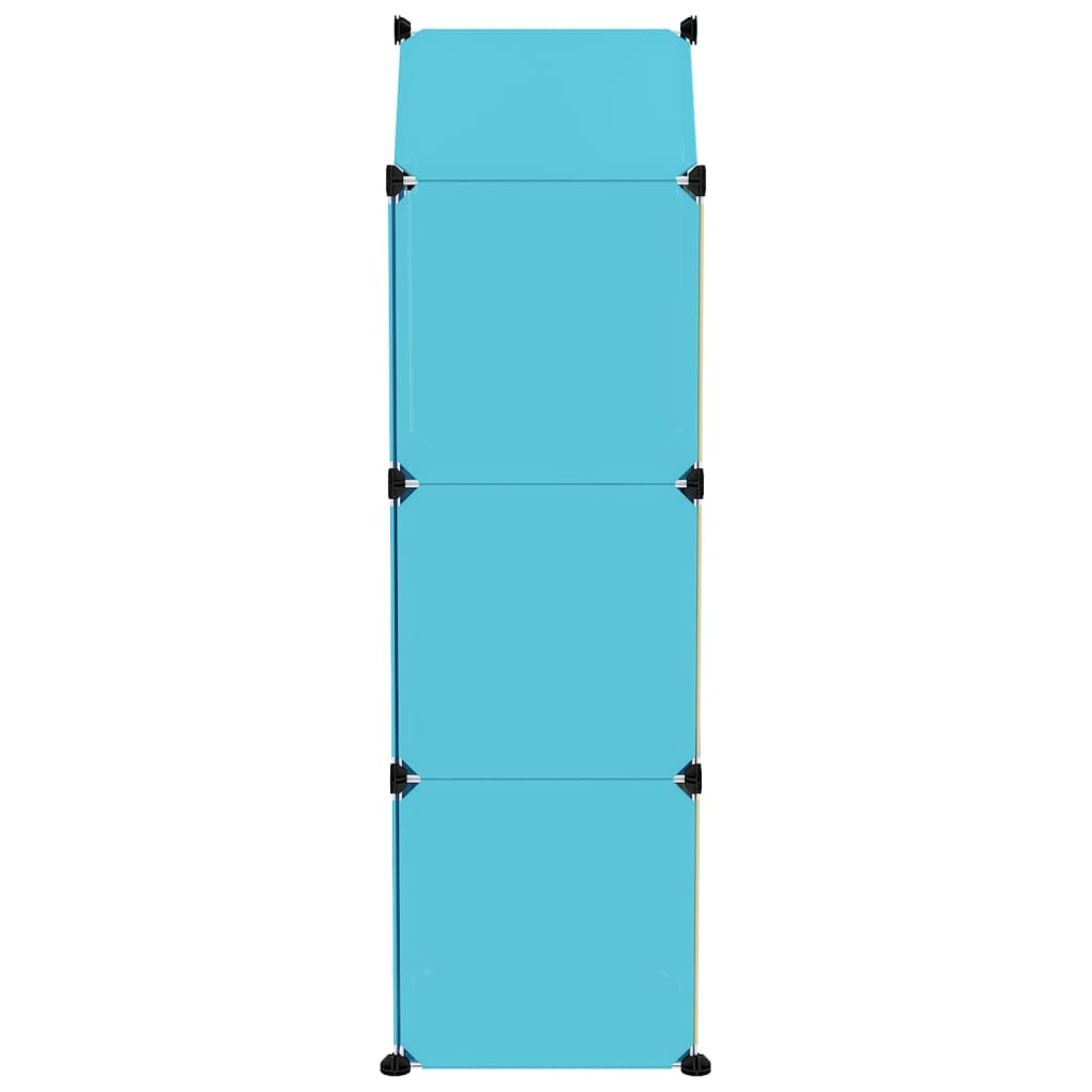Armário de arrumação infantil com 8 cubos PP azul