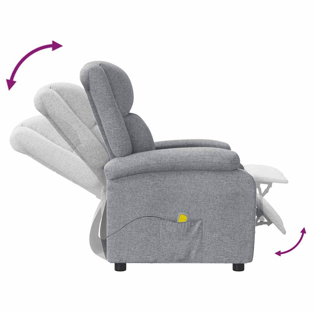Poltrona de massagens tecido cinzento-claro