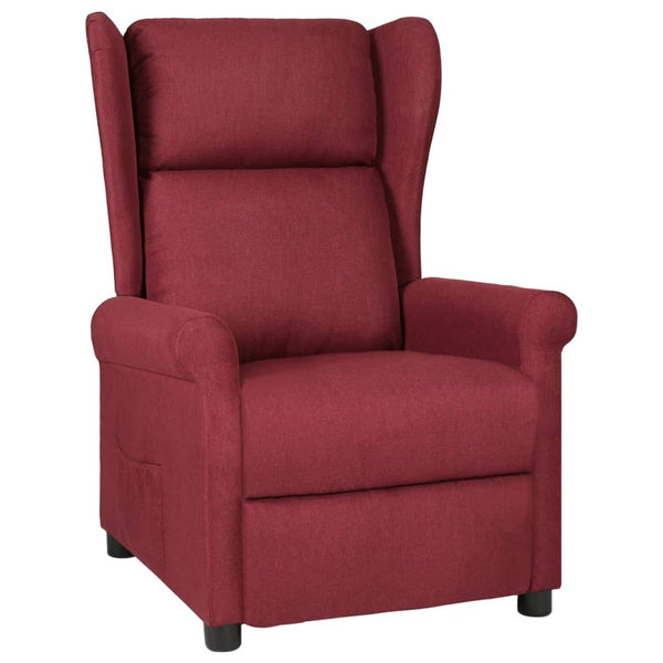 Poltrona reclinável tecido vermelho tinto