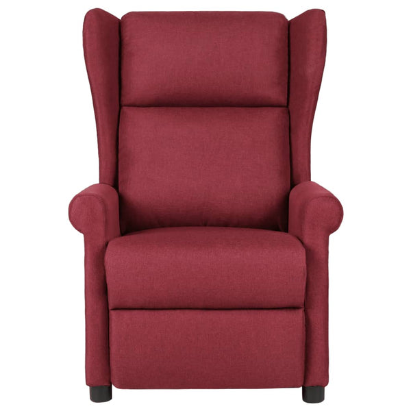 Poltrona reclinável tecido vermelho tinto
