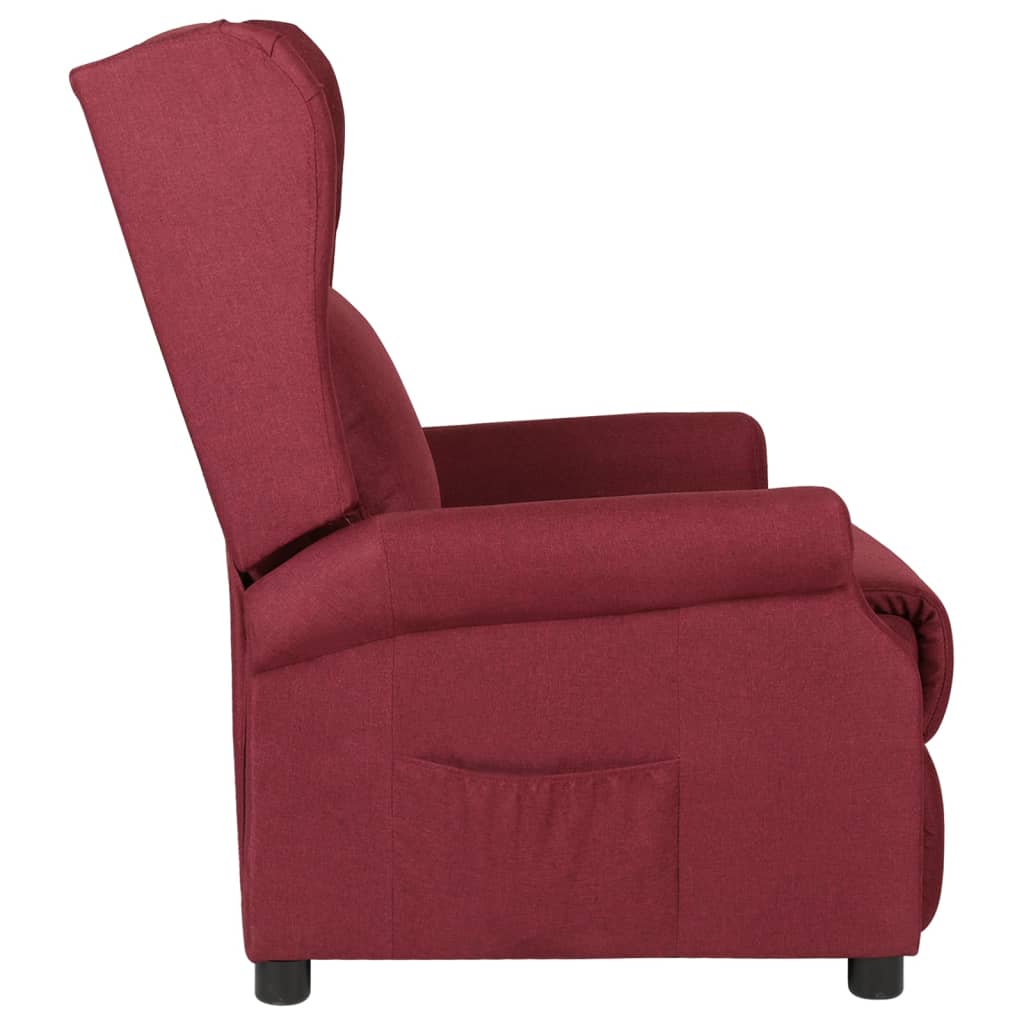 Poltrona reclinável tecido vermelho tinto