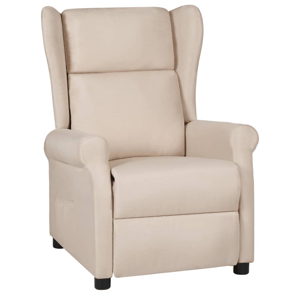 Poltrona reclinável tecido cor creme