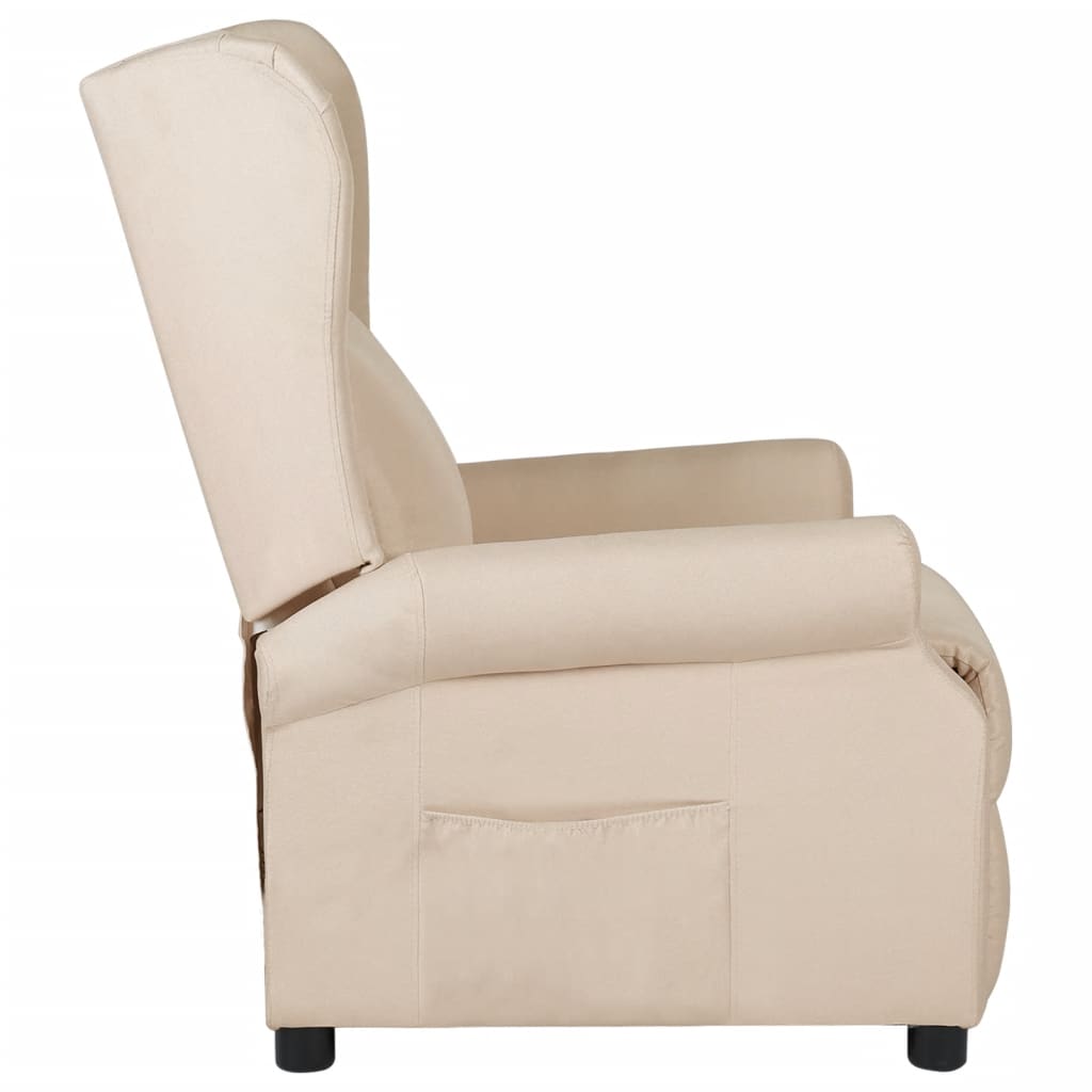 Poltrona reclinável tecido cor creme