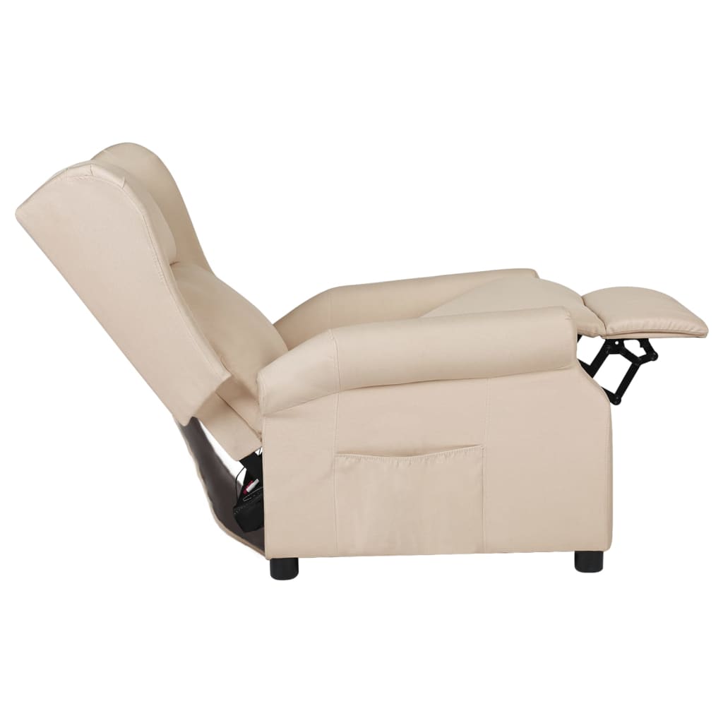 Poltrona reclinável tecido cor creme
