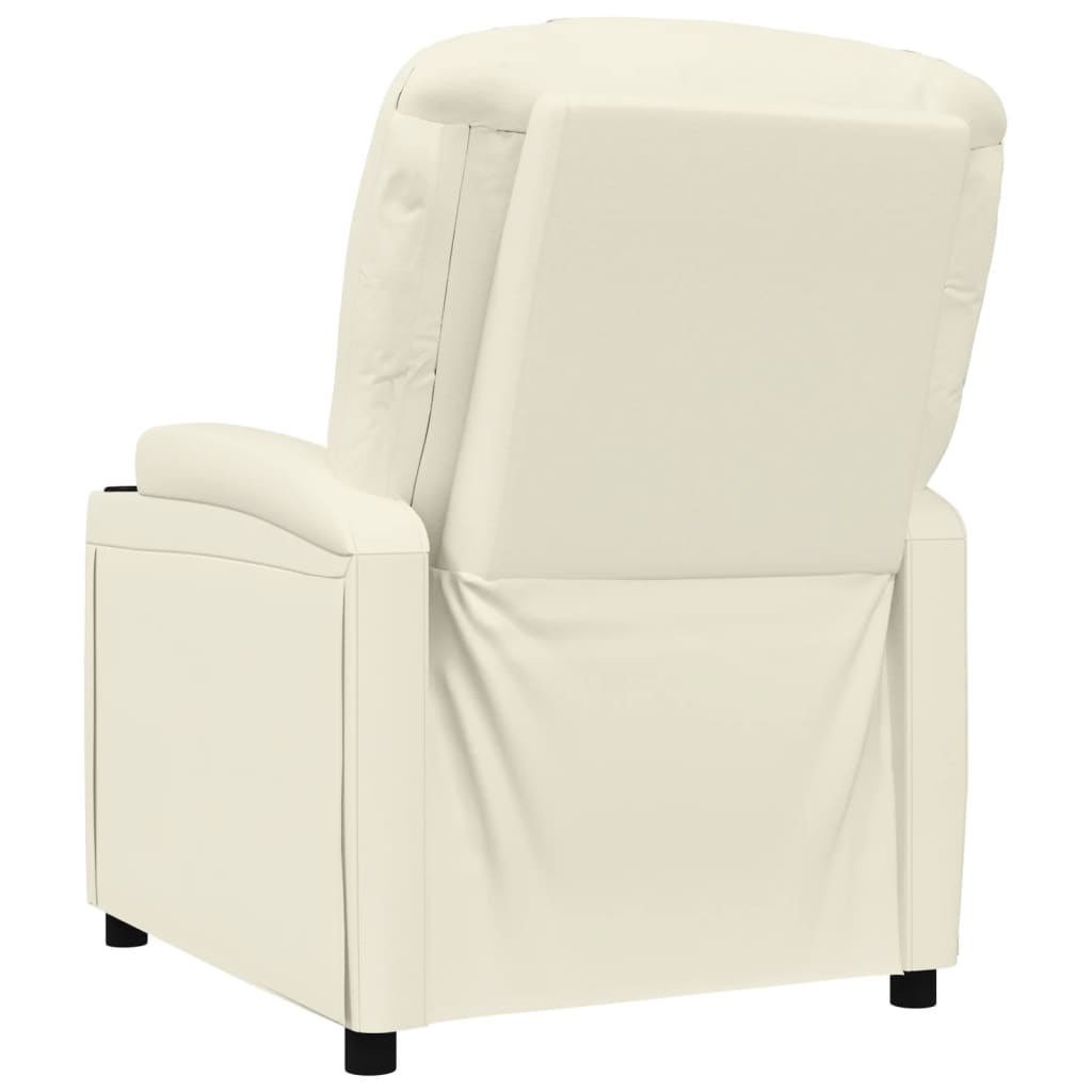 Poltrona reclinável couro artificial branco nata