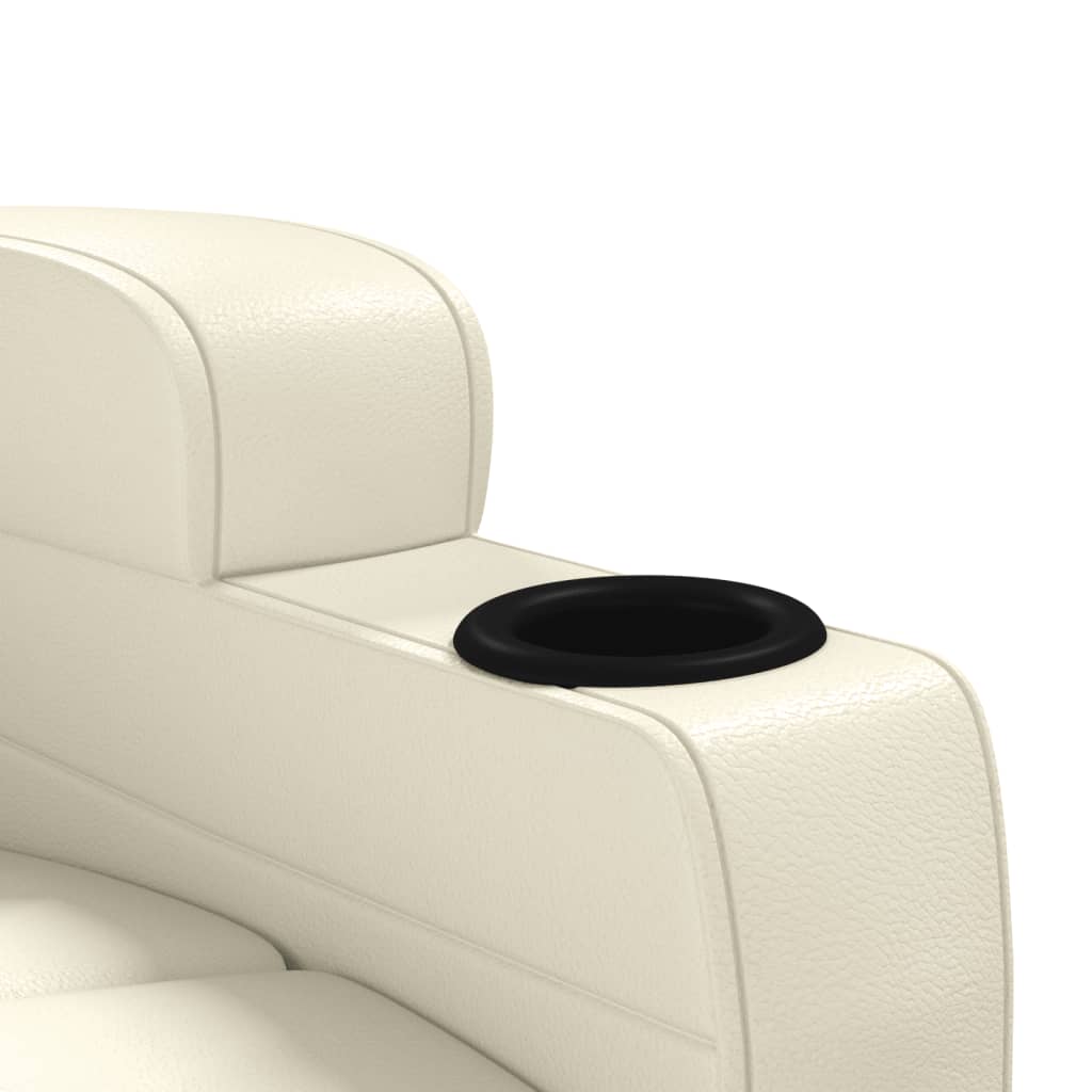 Poltrona reclinável couro artificial branco nata