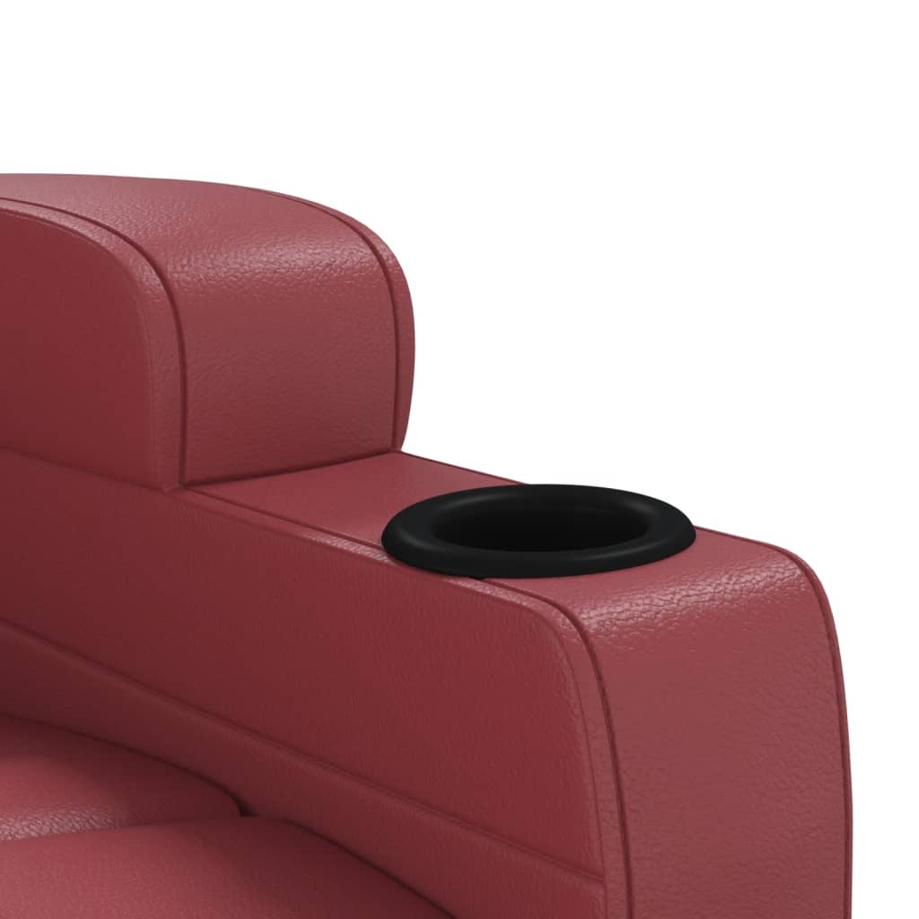 Poltrona reclinável couro artificial vermelho tinto
