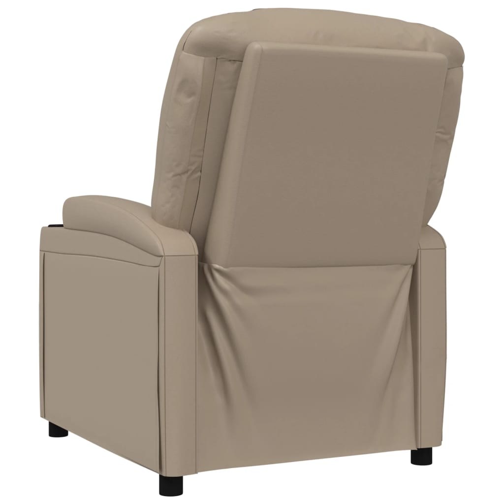 Poltrona reclinável couro artificial cor cappuccino