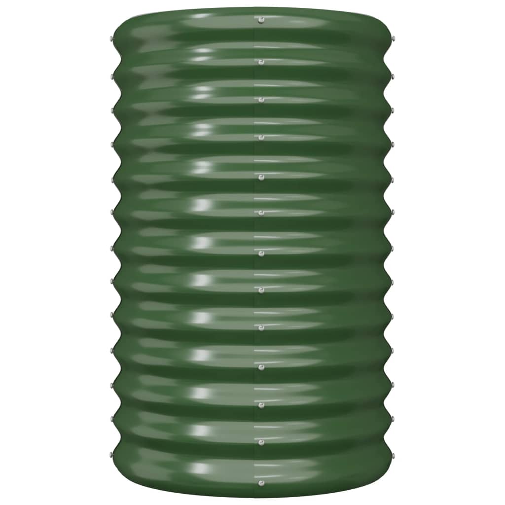 Vaso/floreira de jardim aço galvanizado 40x40x68 cm verde