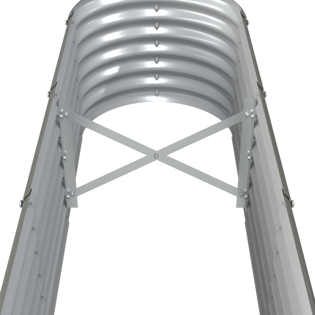 Canteiro elevado jardim 332x40x36cm aço galvanizado cinzento
