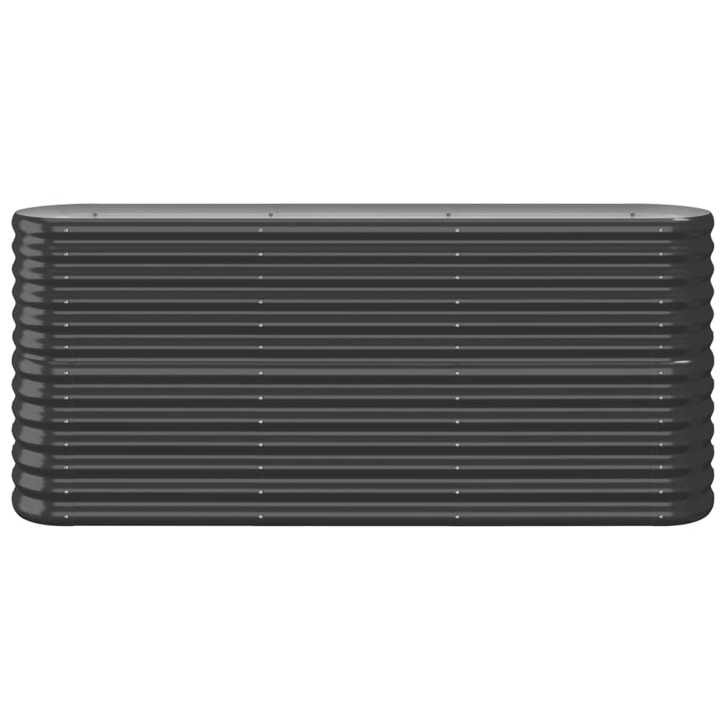 Canteiro elevado jardim 152x40x68 aço galvanizado antracite