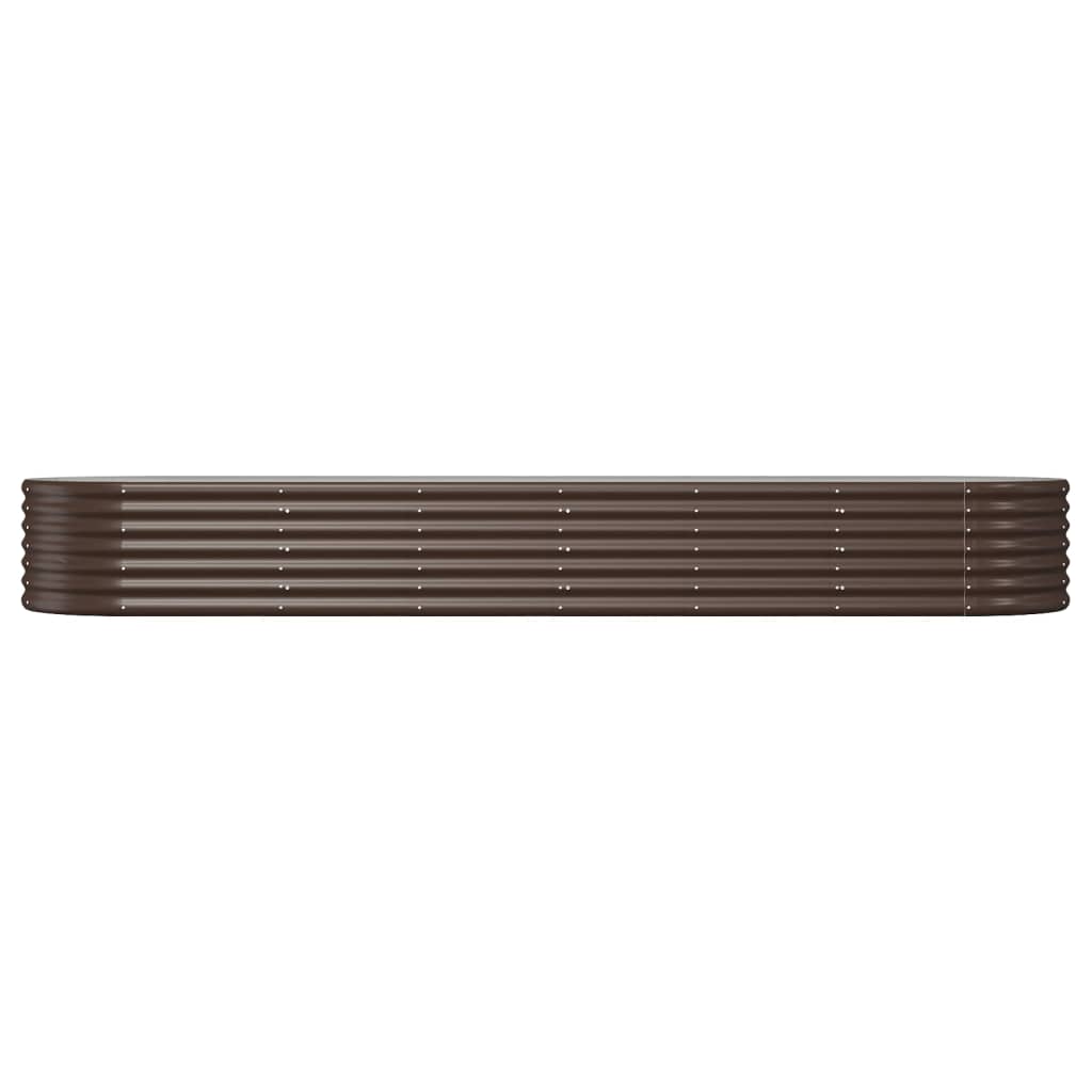 Canteiro elevado jardim 296x80x36cm aço galvanizado castanho