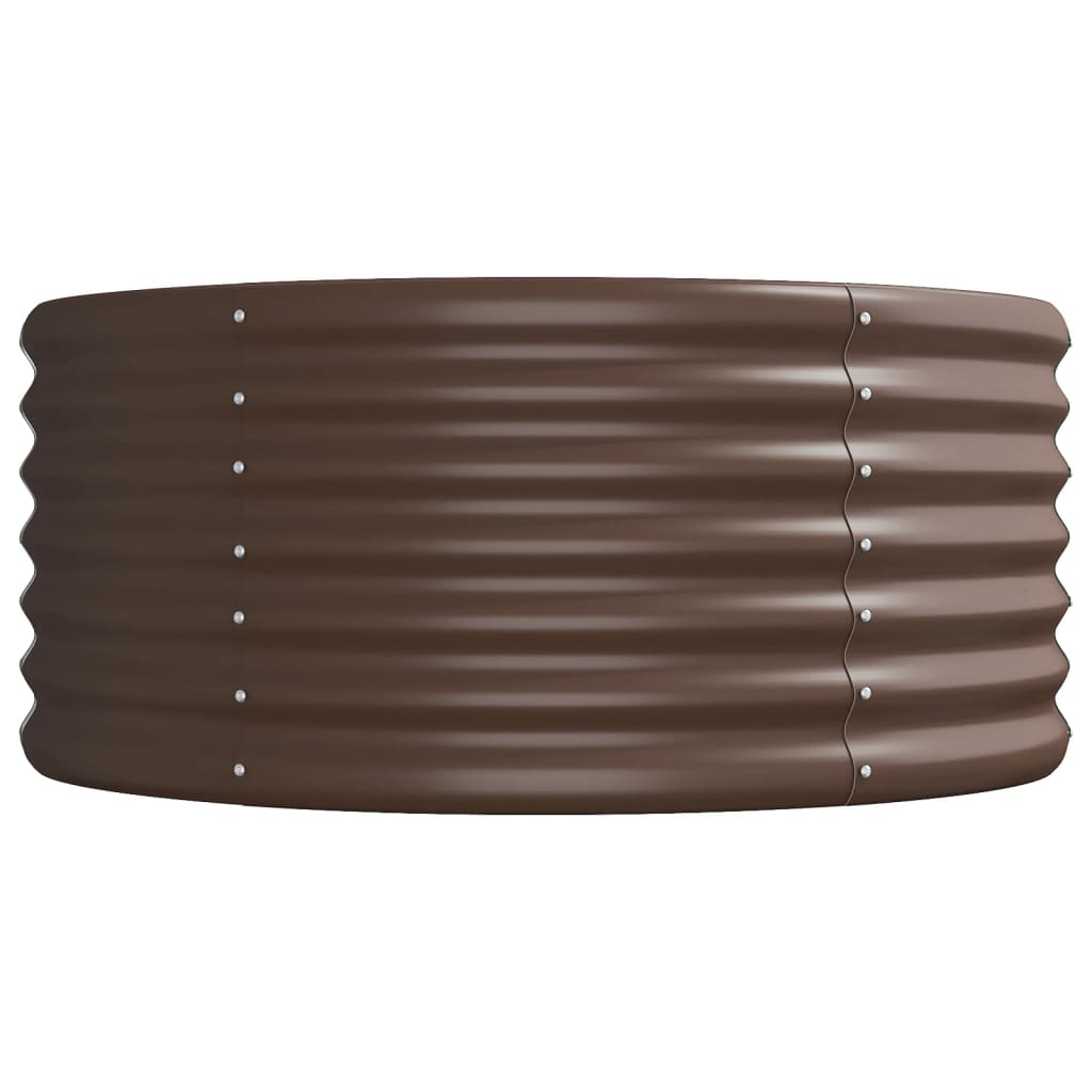 Canteiro elevado jardim 296x80x36cm aço galvanizado castanho