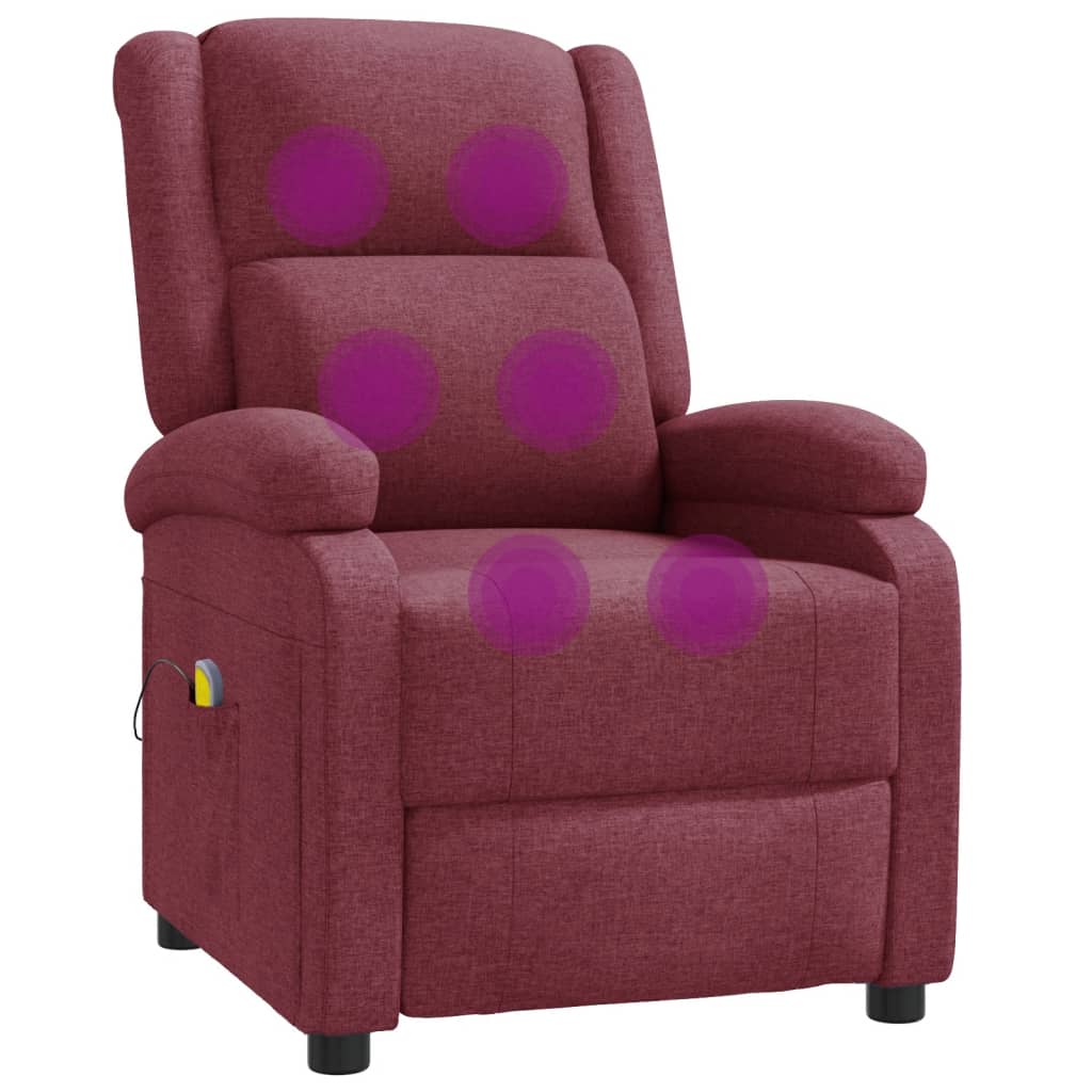 Poltrona de massagens tecido vermelho tinto