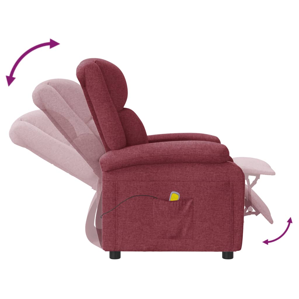 Poltrona de massagens tecido vermelho tinto