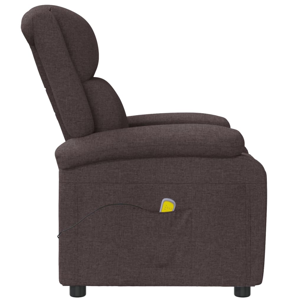 Poltrona de massagens tecido castanho-escuro