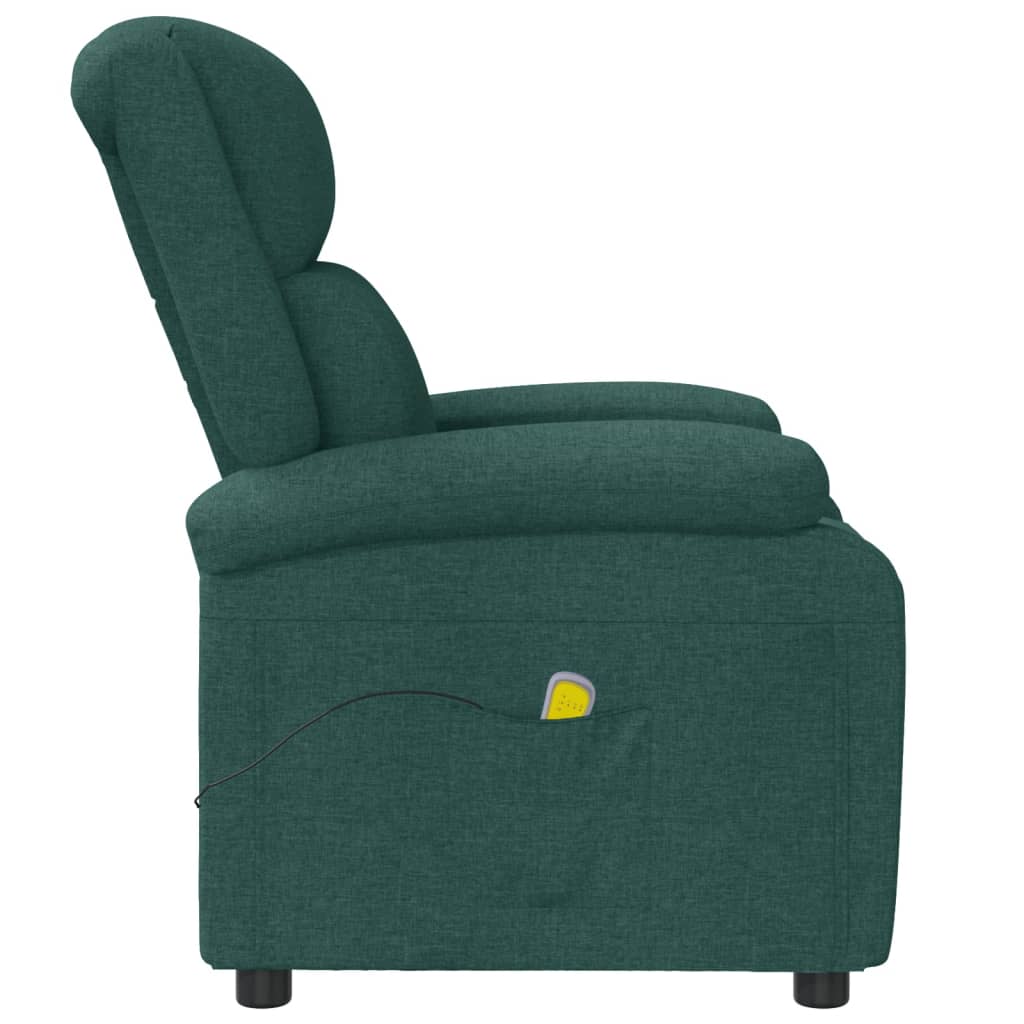 Poltrona de massagens tecido verde-escuro