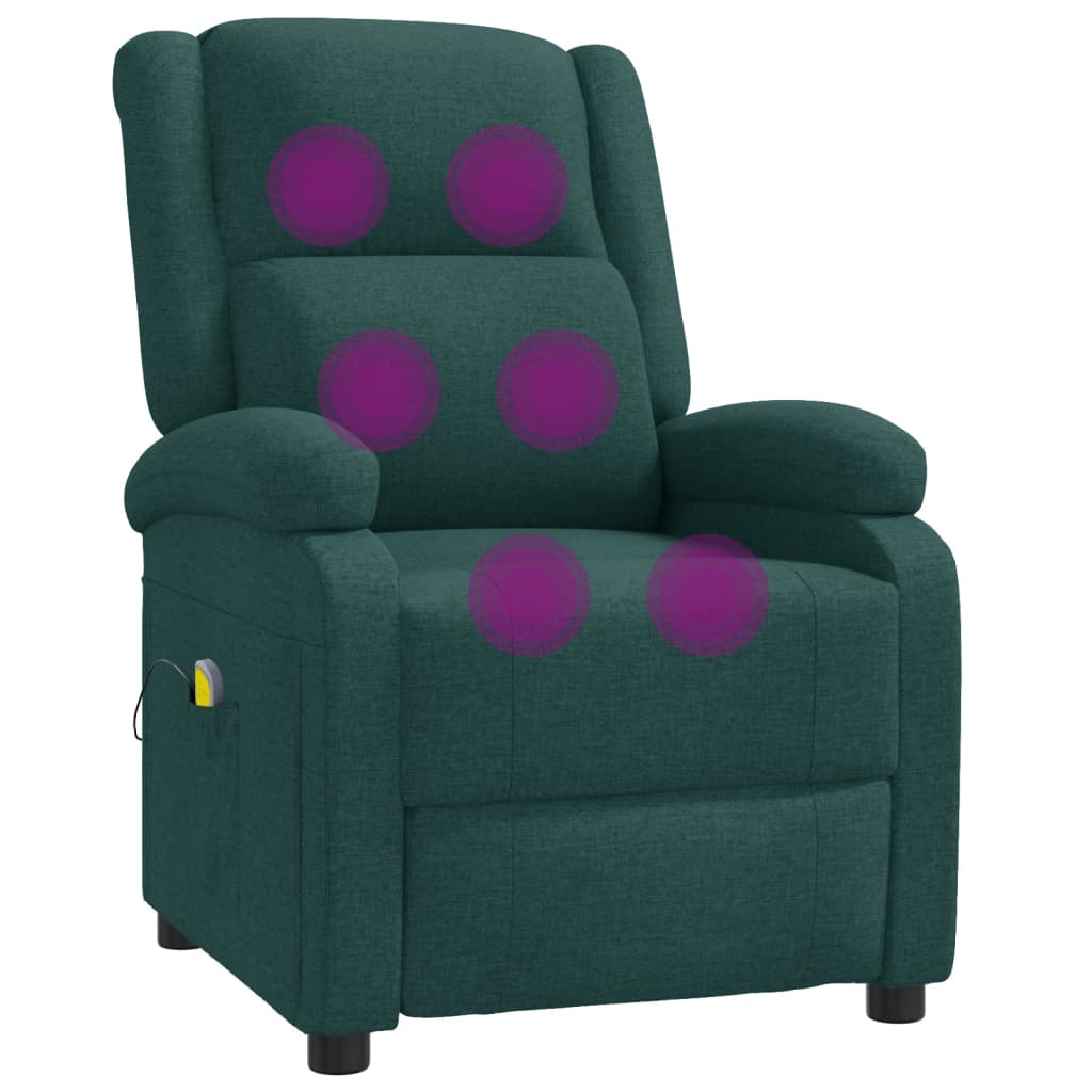Poltrona de massagens tecido verde-escuro