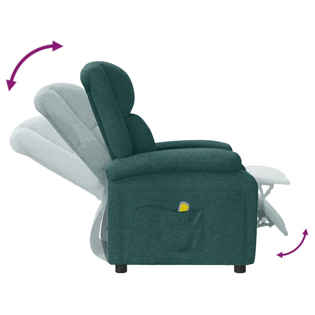 Poltrona de massagens tecido verde-escuro