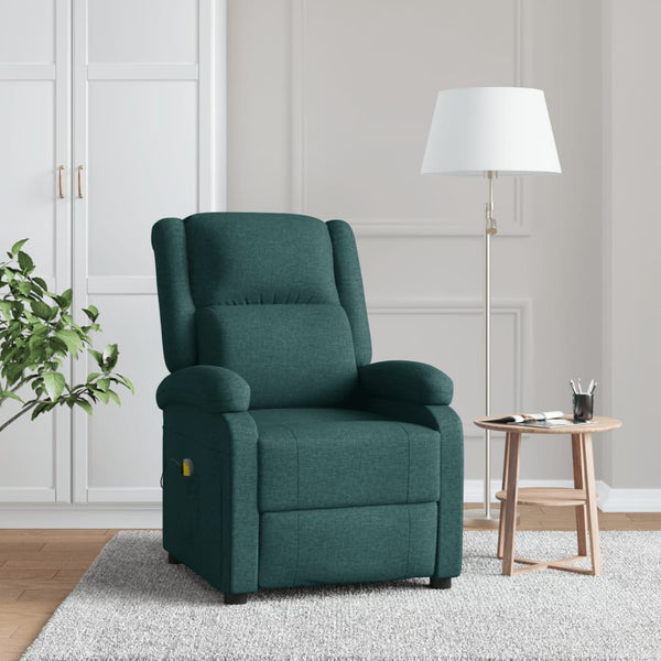 Poltrona de massagens tecido verde-escuro