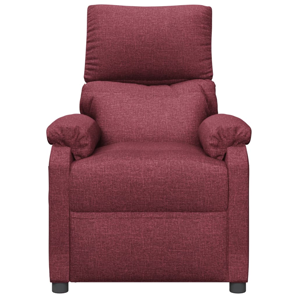 Poltrona de massagens elétrica reclinável tecido vermelho tinto