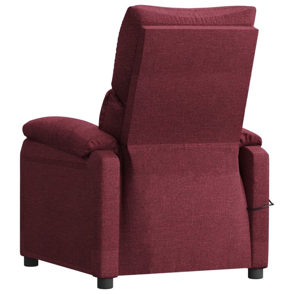 Poltrona de massagens elétrica reclinável tecido vermelho tinto