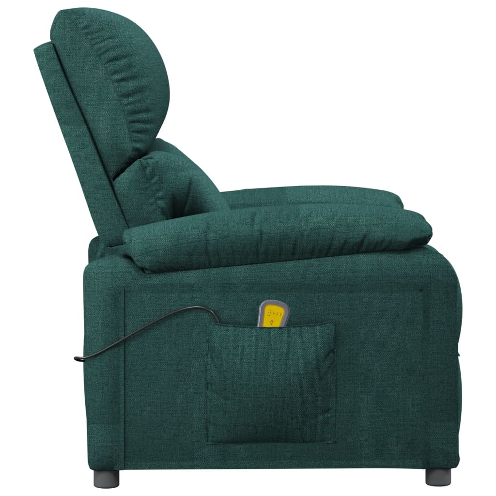 Poltrona de massagens tecido verde-escuro