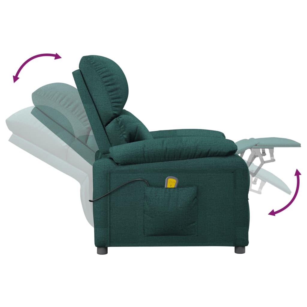 Poltrona de massagens tecido verde-escuro