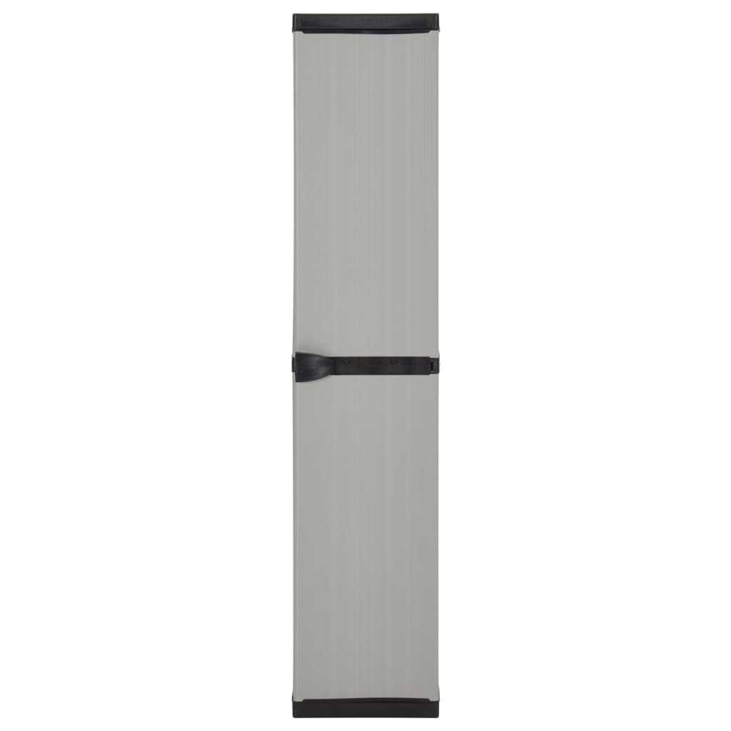 Armário arrumação jardim 3 prateleiras 34x40x168cm cinza/preto
