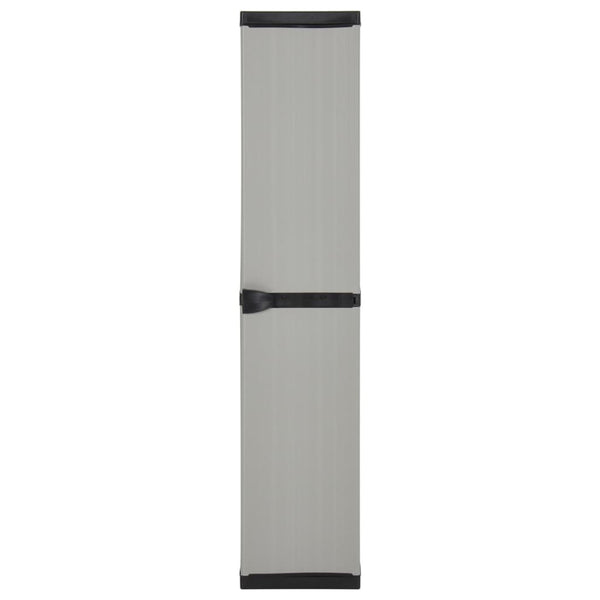 Armário arrumação jardim 3 prateleiras 34x40x168cm cinza/preto