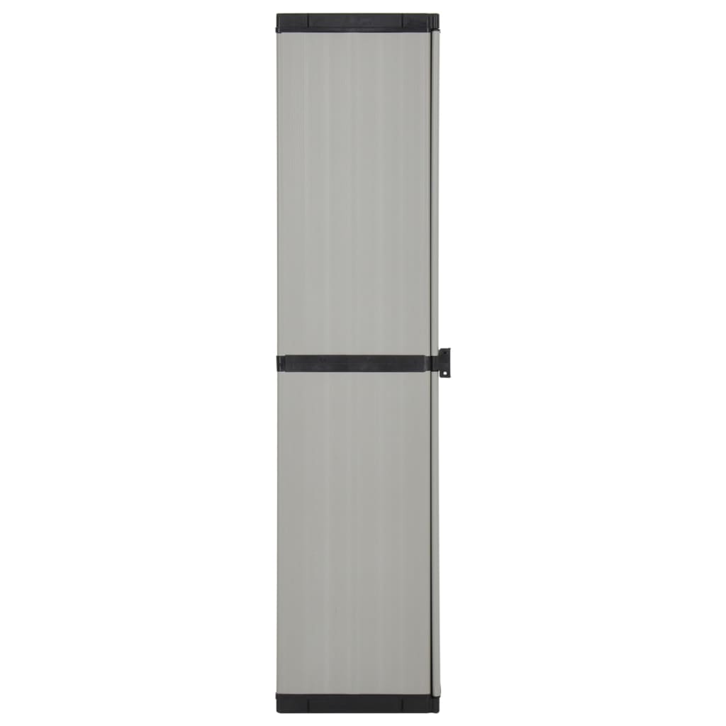 Armário arrumação jardim 3 prateleiras 34x40x168cm cinza/preto